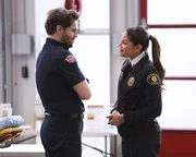 Jack Gibson (Grey Damon, l,); Natasha Ross (Merle Dandridge, r)