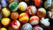 High angle view of marbles