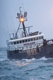 Wizard in stormy seas.