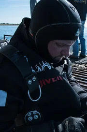 George Young prepares to dive.