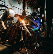 Welder in action