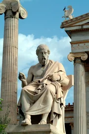 Griechenland, Athen, Statue von Plato.