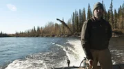 Bob Harte talking in front of camera about traveling via boat through the Alaska wilderness.