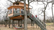The completed treehouse in Malakoff, TX.