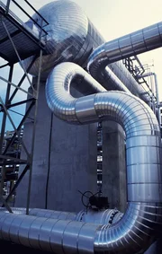 Exterior pipes at gas refinery