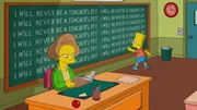 Mrs. Krabappel (l.); Bart (r.)