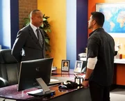 L-R:  Leon Vance ( Rocky Carroll), NCIS Special Agent Torres (Wilmer Valderrama)
