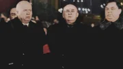 Moskau, Russland - Bei Stalins Beerdigung: die drei potenziellen Nachfolger Chruschtschow, Beria und Malenkow. (Krasnogorsk) Moskau, Russland - Bei Stalins Beerdigung: die drei potenziellen Nachfolger Chruschtschow, Beria und Malenkow. (Krasnogorsk)