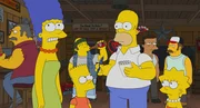 (v.l.n.r.) Marge; Bart; Homer; Lisa