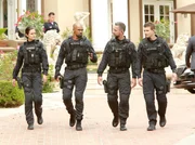 L- R: Christina 'Chris' Alonso (Lina Esco), Daniel 'Hondo' Harrelson (Shemar Moore), David 'Deacon' Kay (Jay Harrington), Jim Street (Alex Russell)