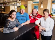 Madalena, Tiago, Gerold und  Carmo Rauber im Hotel "Wasserfall"