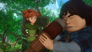 Robin Hood wundert sich, dass Tuck so weit sehen kann. Tuck erklärt ihm seine Erfindung: ein Fernglas. Robin Hood wundert sich, dass Tuck so weit sehen kann. Tuck erklärt ihm seine Erfindung: ein Fernglas.