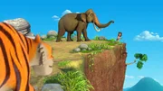 Shir Khan hat Mogli und den Elefanten Hathi bis in die Berge verfolgt. Nun muss Mogli es rechtzeitig schaffen, dem verwirrten Hathi die Blume zu bringen, damit der wieder klar im Kopf wird. Shir Khan hat Mogli und den Elefanten Hathi bis in die Berge verfolgt. Nun muss Mogli es rechtzeitig schaffen, dem verwirrten Hathi die Blume zu bringen, damit der wieder klar im Kopf wird.