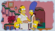 (v.l.n.r.) Lisa; Homer; Marge; Bart (v.l.n.r.) Lisa; Homer; Marge; Bart