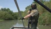 THE RIO GRANDE BORDER, TEXAS - The US Border Patrol&rsquo;s Riverine Unit.