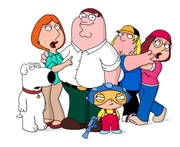 The Griffins (L-R: Brian, Lois, Peter Stewie, Chris and Meg) on THE FAMILY GUY on FOX. The Griffins (L-R: Brian, Lois, Peter Stewie, Chris and Meg) on THE FAMILY GUY on FOX.