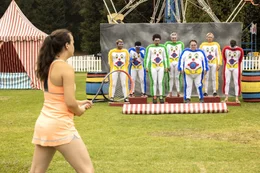 Sean "Poopies" McInerney, Jasper, Eric Andr&eacute;, Johnny Knoxville, Preston Lacy, Dave England, and Steve-O in jackass 4.5 from Paramount Pictures and MTV Entertainment Studios.
