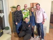 V.l.: Andrea, Ulli, Daniel (hockend), Sibel, Gastgeber Frank