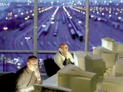 Das Stellwerk Frankfurt der Deutschen Bahn.