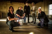 Dr. Harry Kloor (L) along with paranormal researchers (L-R) Michael Rudie, Brandon Alvis, J.J. Sicotte, and Matt Goldman conduct a fear experiment at Preston Castle in Ione, CA.