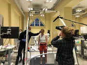 L&auml;uferin Steffi Platt beim Fitness-Test in der sportmedizinischen Abteilung der Charit&eacute;, Berlin.