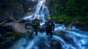 Dustin wearing dive suit at McKinley Creek.
