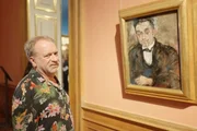 Kabarettist und Schauspieler Reinhard Nowak neben Oskar Kokoschkas &bdquo;Der Rentmeister&ldquo;. L&auml;sst sich die Wirkung von Kunst auf uns messen?