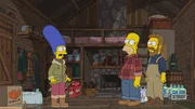 (v.l.n.r.) Marge; Homer; Ned Flanders