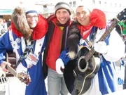 Willi (Mitte) mit den Br&uuml;dern D&ouml;rr zur Fastnachtszeit in Villingen.