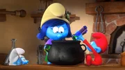 Papa Schlumpf und Sturm versuchen, einen Gegenzauber zu brauen. Papa Schlumpf und Sturm versuchen, einen Gegenzauber zu brauen.