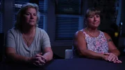 Co-Clients Elaine and Deb listen during the reveal for an investigation in Wilmington, NC as seen on Travel Channel's The Dead Files.