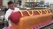 Buddy Valastro works on hot dog cake. Buddy Valastro works on hot dog cake.