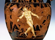 Grecka waza / Attic red-figure volute krater depicting the death of the bronze giant, Talos (detail)