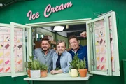 (v.l.n.r.) Jimmy Doherty; Mark Hamill; Jamie Oliver