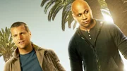 L-R: Special Agent G. Callen (Chris O'Donnell), Special Agent Sam Hanna (LL Cool J).