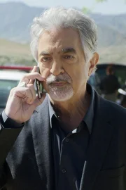 "Face Off" -- It has been a year since Rossi nearly died at the hands of Everett Lynch, a.k.a. "The Chameleon," and he has developed some new theories, with inspiration from his former partner, Jason Gideon (Ben Savage). The BAU team sets out on an epic hunt to capture Lynch, in the cliff-hanger to the series finale episode of CRIMINAL MINDS. Pictured: Joe Mantegna as David Rossi. Photo: Screen Grab/CBS