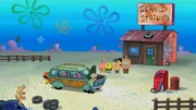 L-R: Patrick, SpongeBob, Margaret, Harold