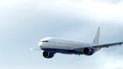 CGI: Plane in flight.