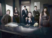 v.li.: TJ Thyne, Michaela Conlin, David Boreanaz, Emily Deschanel, John Francis Daley und Tamara Taylor.