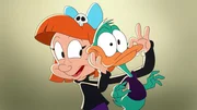 v.li.: Elmyra Duff, Plucky Duck