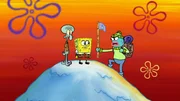 Squidward (l.), SpongeBob (m.)