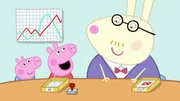 v.li.: George Pig, Peppa Pig, Mr. Rabbit. v.li.: George Pig, Peppa Pig, Mr. Rabbit.