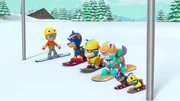L-R: Alex Porter, Chase, Rubble, Everest, Cat Chase, Cat Rubble