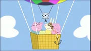 L-R: Daddy Pig, Miss Rabbit, George Pig, Mummy Pig, Peppa Pig