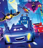 Batmobil Bam, Motorrad Bibi, Auto Redbird, Flugzeug Wing und Truck Buff sind die Batwheels! Gemeinsam und an der Seite von Batman, Robin und Batgirl sorgen sie f&uuml;r Sicherheit auf den Stra&szlig;en von Gotham City.