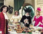 (l-r) Herv&eacute; Bellon, Claude Gensac, Louis de Fun&egrave;s, Claire Dupray