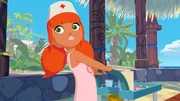 Marina hat die Rolle der f&uuml;rsorglichen Krankenschwester &uuml;bernommen und pflegt die Dorfbewohner, die ein Essen nicht vertragen haben.