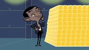 Mr. Bean träumt von einem riesigen Haufen Goldbarren. Mr. Bean träumt von einem riesigen Haufen Goldbarren.