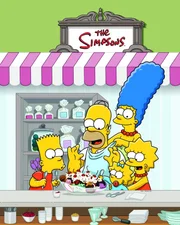 (24. Staffel) - Eine Familie mit ganz besonderem Pfiff: Maggie (M.), Marge (2.v.r.), Homer (2.v.l.), Bart (l.) und Lisa Simpson (r.) ...
