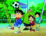 Gemeinsam sind sie die Detective Boys: (v.l.n.r.) Conan, Genta, Ayumi und Mitsuhiko ...